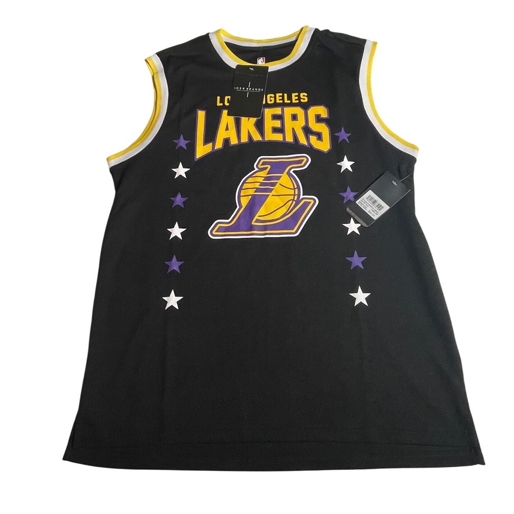 UNK NBA Los Angeles Lakers Black Basketball Jersey Star Graphic Mens Large‎ NEW